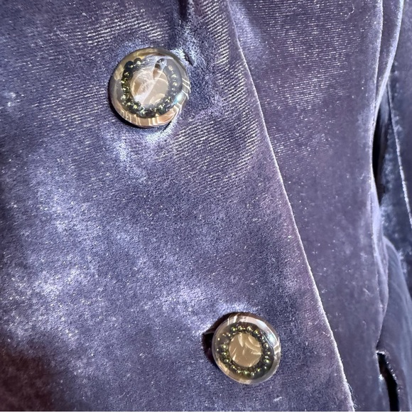 Vintage 1990’s Art deco purple grey silk velvet oversized luxury formal blazer - Picture 7 of 17